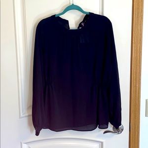 Black ruched waist blouse